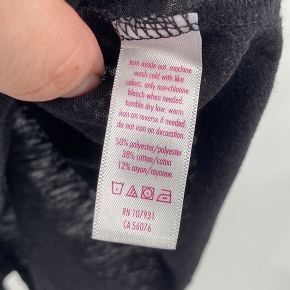 Justice Girls Black Short Sleeve Girls Unite Graphic Tee Shirt size 14 - Picture 4 of 6